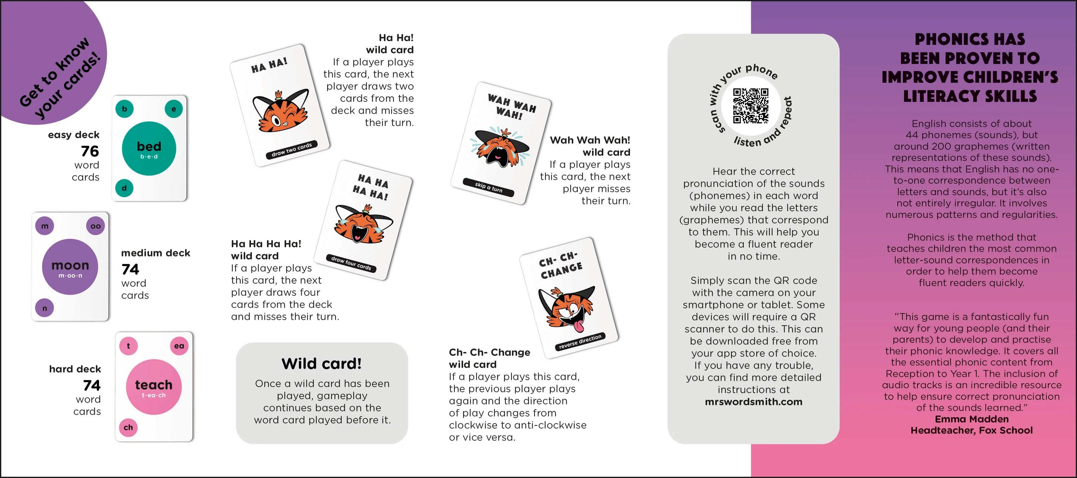 Mrs Wordsmith Phonics Blah Blah Blah Card Game, Ages 4-7 (Early Years and Key Stage 1) - Image 3