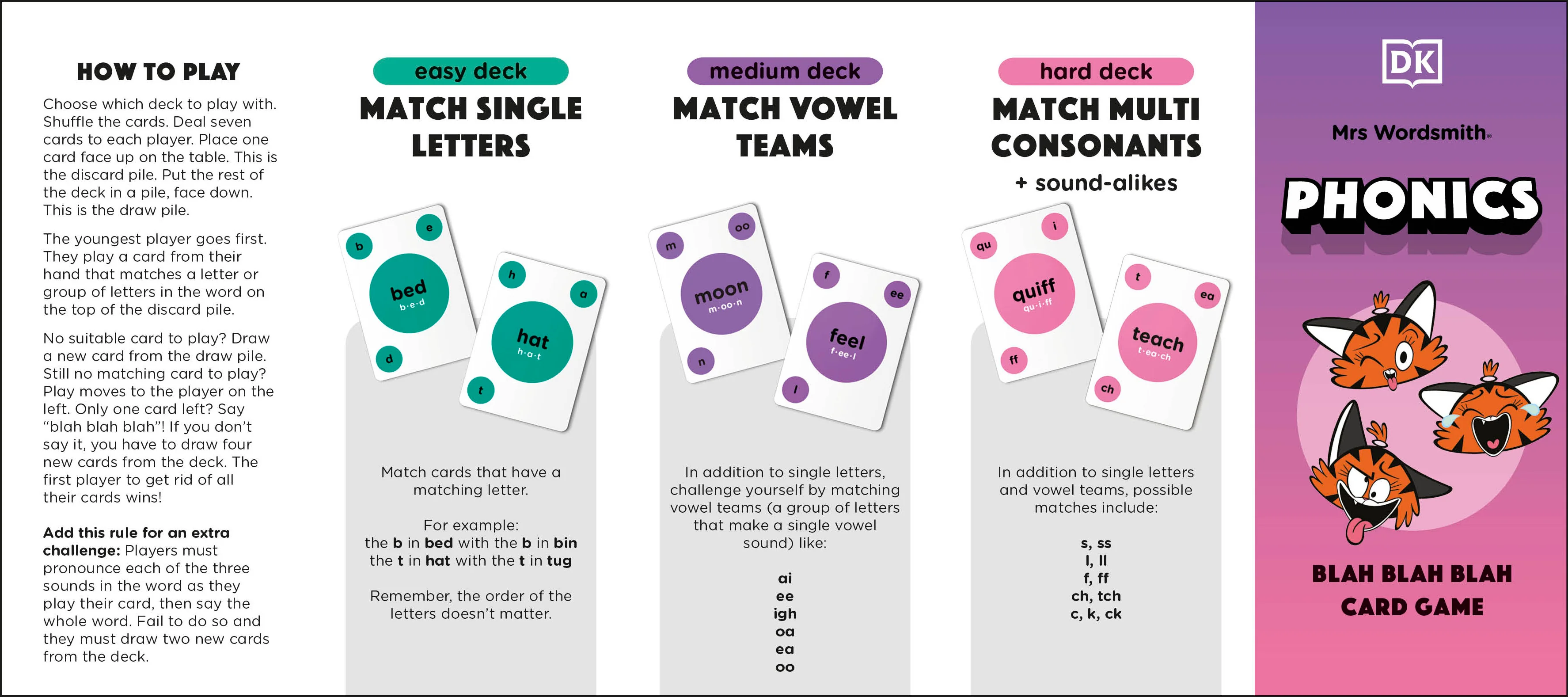 Mrs Wordsmith Phonics Blah Blah Blah Card Game, Kindergarten & Grades 1-2 - Image 2