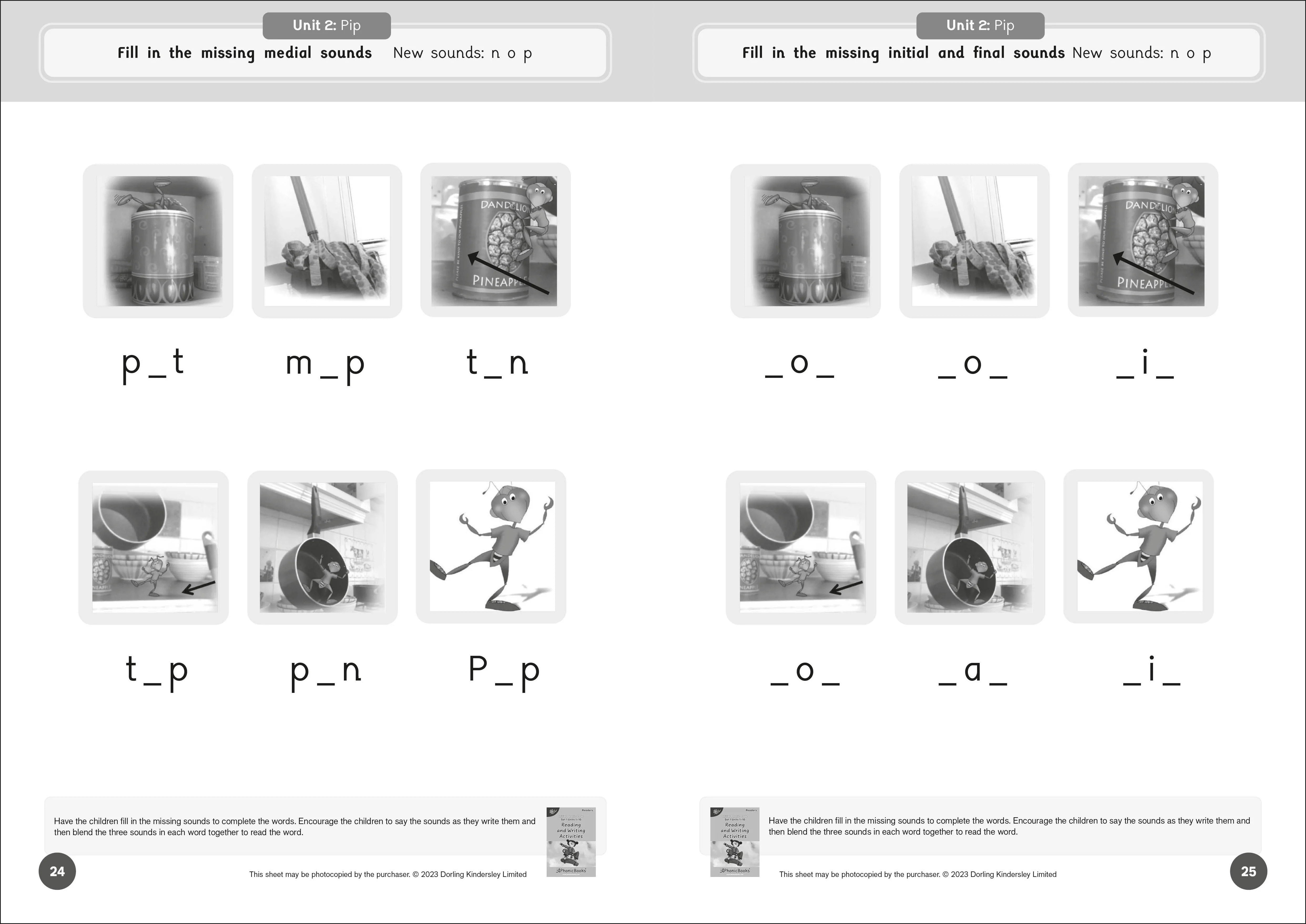 Phonic Books Dandelion Readers Reading and Writing Activities Set 1 Units 1-10 - Image 2