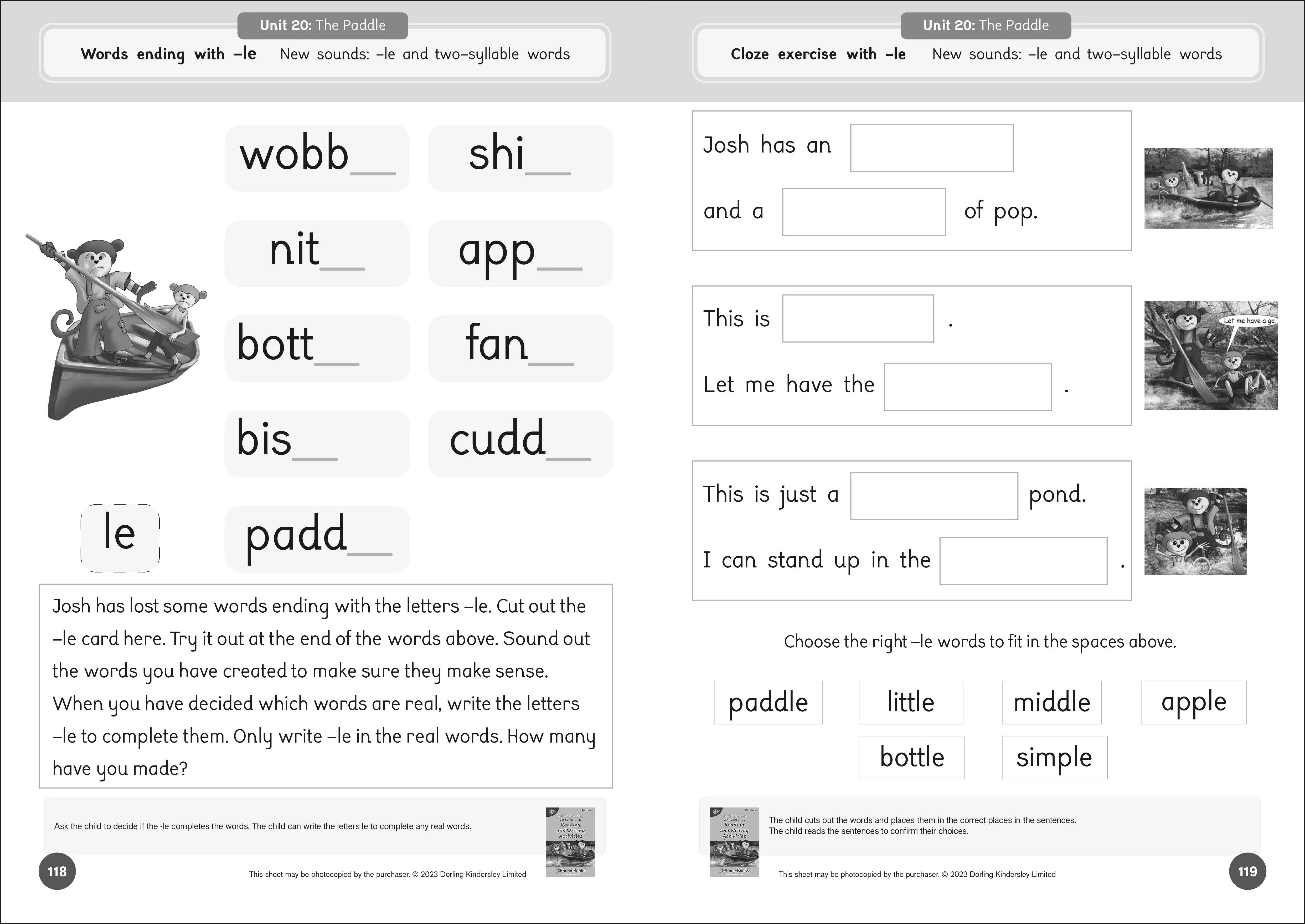 Phonic Books Dandelion Readers Reading and Writing Activities Set 1 Units 11-20 - Image 6