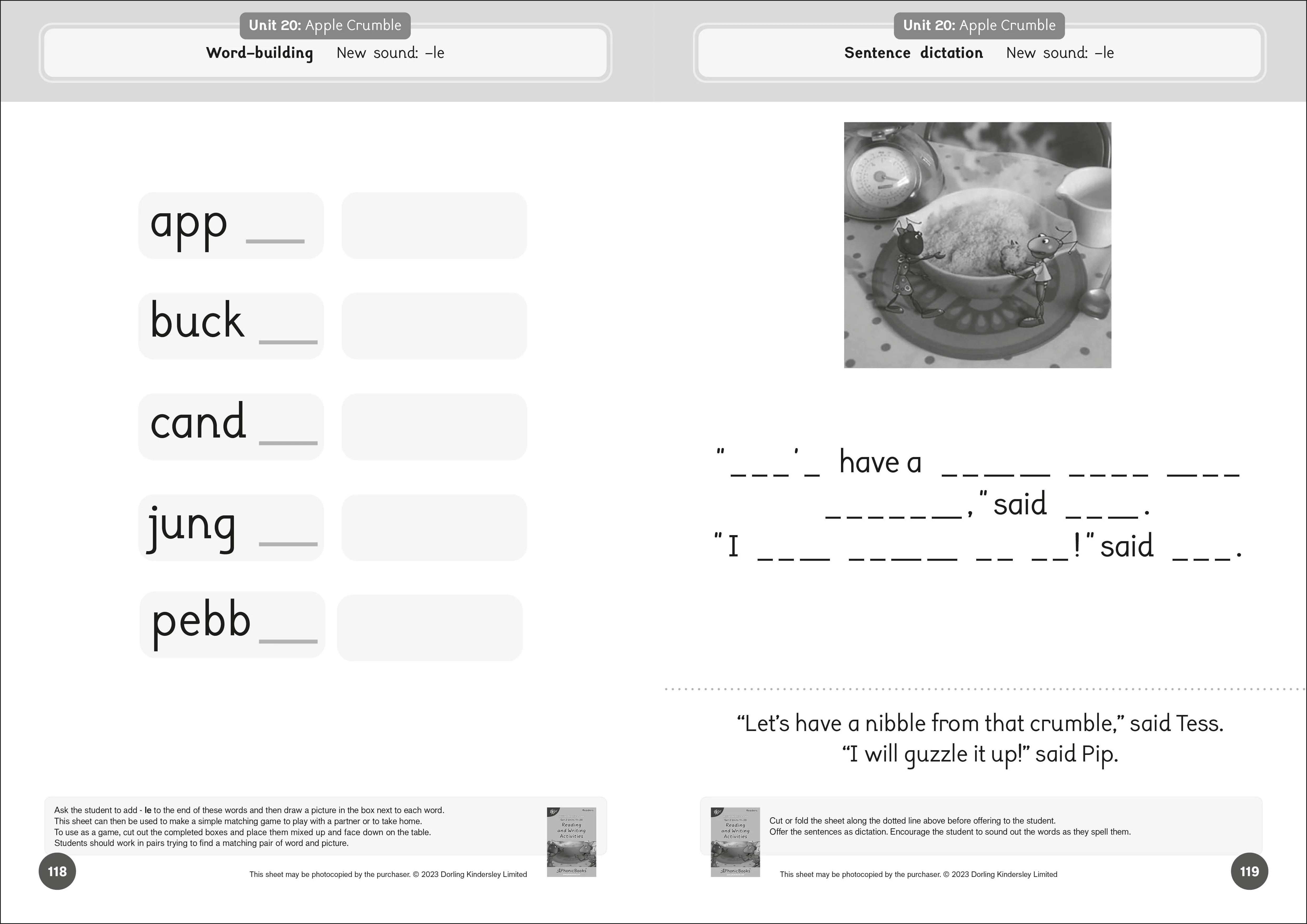 Phonic Books Dandelion Readers Reading and Writing Activities Set 2 Units 11-20 - Image 7